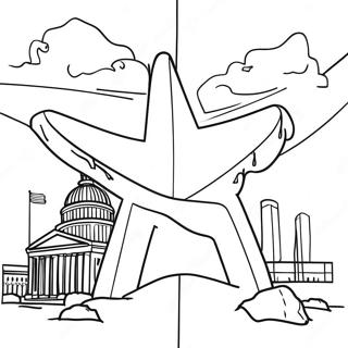 유명한 텍사스 랜드마크 색칠 공부 페이지 57874-45790