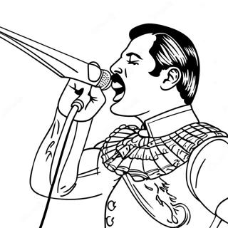 Freddie Mercury Syngende Farvelægningsside 58284-46116