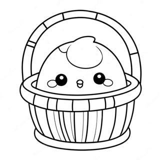 Søt Peep I En Kurv Fargeleggingsark 5841-4648