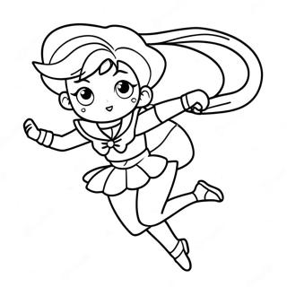 Página Para Colorir Da Sailor Jupiter Em Uma Posição Dinâmica 62034-49082
