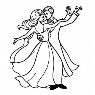 Elegante Prom Koppel Dat Danst Kleurplaat 62964-49837