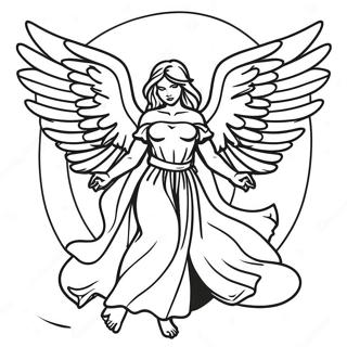 Pagina Da Colorare Di Angelo Caduto Con Ali Scure 63954-50609