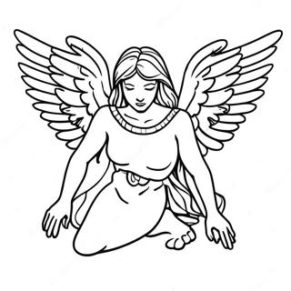 Pagina Da Colorare Di Angelo Caduto Con Ali Scure 63954-50612