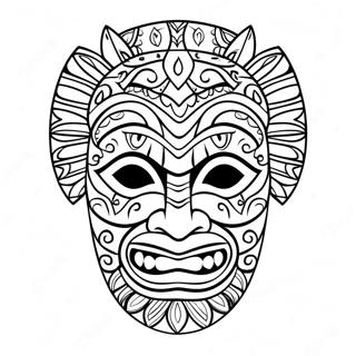 ポリネシアのティキマスクのぬりえページ 64553-51084