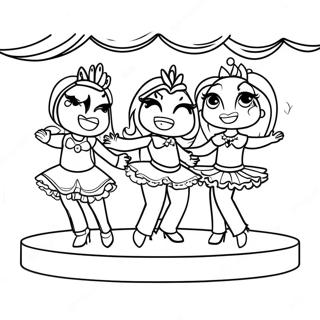 Página Para Colorear De The Dazzlings Actuando En El Escenario 64904-51378