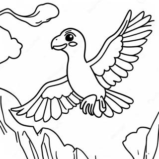 Colorful Raptors In Flight Coloring Page 65064-51493