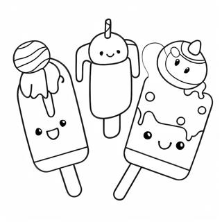 다채로운 얼음 막대 간식 색칠 공부 페이지 6541-5202