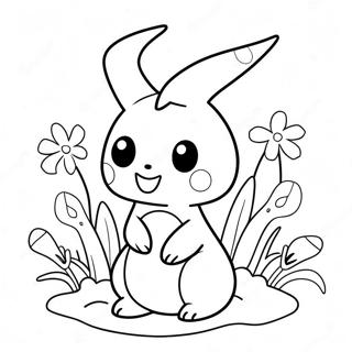 Söt Mimikyu Med Blommor Färgläggningssida 66094-52297