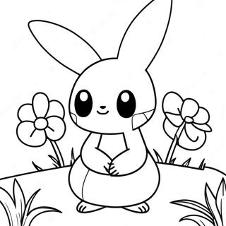 Söt Mimikyu Med Blommor Färgläggningssida 66094-52300