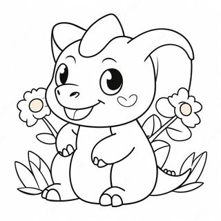 Cute Cubone With Flowers Coloring Page 68585-54270