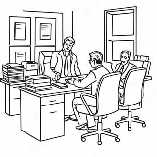 Page À Colorier Scène De Bureau Animée 68755-54418