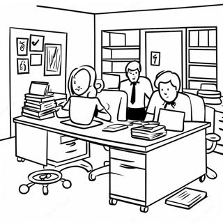Page À Colorier Scène De Bureau Animée 68755-54419