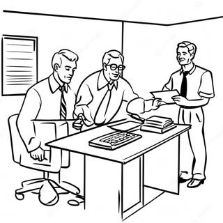 Page À Colorier Scène De Bureau Animée 68755-54420