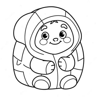 प्यारा एस्किमो और इग्लू रंग भरने वाला पृष्ठ 68975-54605