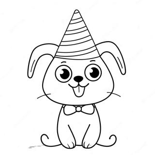 Schattige Lolbit Met Feesthoed Kleurplaat 69035-54645