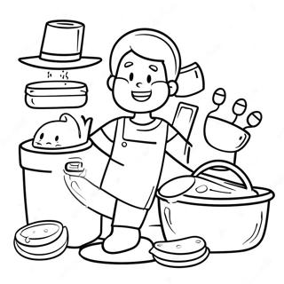 Eğlenceli Ev İşleri Boyama Sayfası 69365-54900