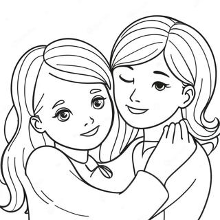 صفحة تلوين عناق دافئ بين الأصدقاء 69995-55402