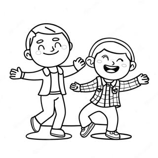 Komik Bitmoji Dans Eden Boyama Sayfası 70005-55424