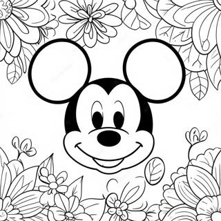 Fröhliches Mickey Mouse Gesicht Ausmalbild 70725-55983