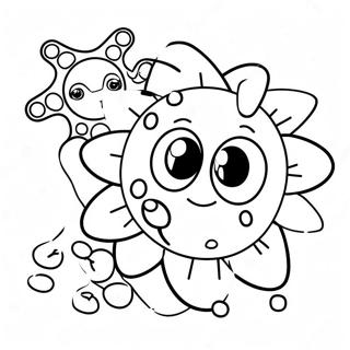 Pagina Da Colorare Del Carino Virus Dei Cartoni Animati 71135-56320