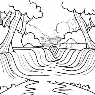 Kolorowanka Wzburzona Rzeka W Powodzi 72165-57144