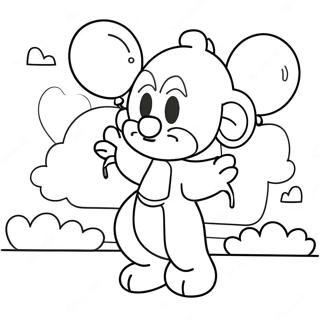 Página Para Colorir Do Oswald Com Balões Coloridos 72715-57580