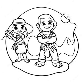 Página Para Colorear De La Aventura De Maui Y Moana 72-54