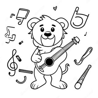 Leo The Lion With Musical Instruments Coloring Page 7311-5827