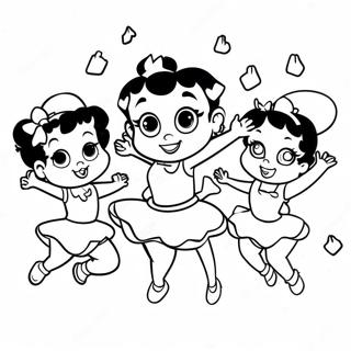 Betty Boop Tanzt Mit Freunden Ausmalbild 731-586