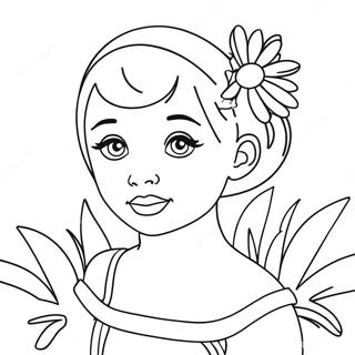 صفحة تلوين أودري اللطيفة مع زهرة 73425-58140