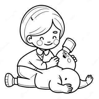 Child Performing Cpr Coloring Page 73495-58189