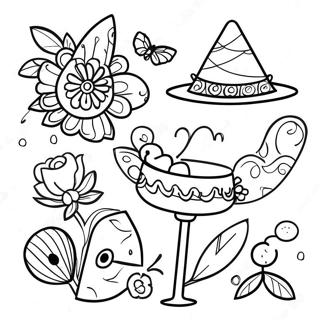 Kolorowanka Z Kolorowymi Dekoracjami Fiesty 9651-7770