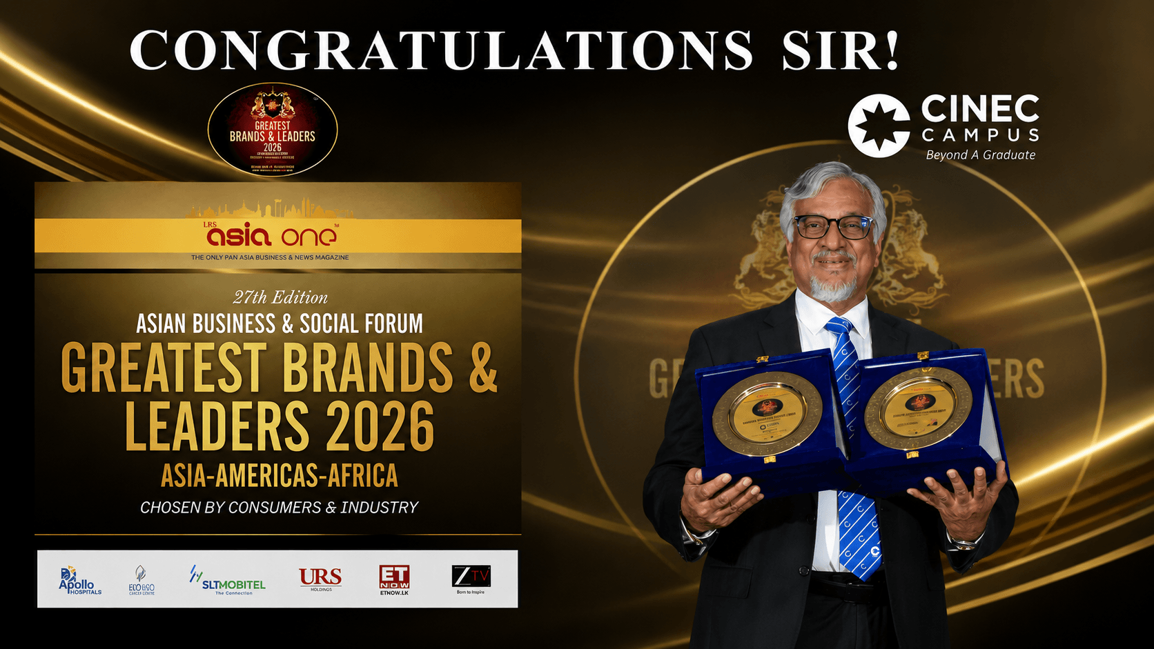 Captain Ajith Peiris Named World's Greatest Leaders 2026 and CINEC Campus Honoured as World's Greatest Brand