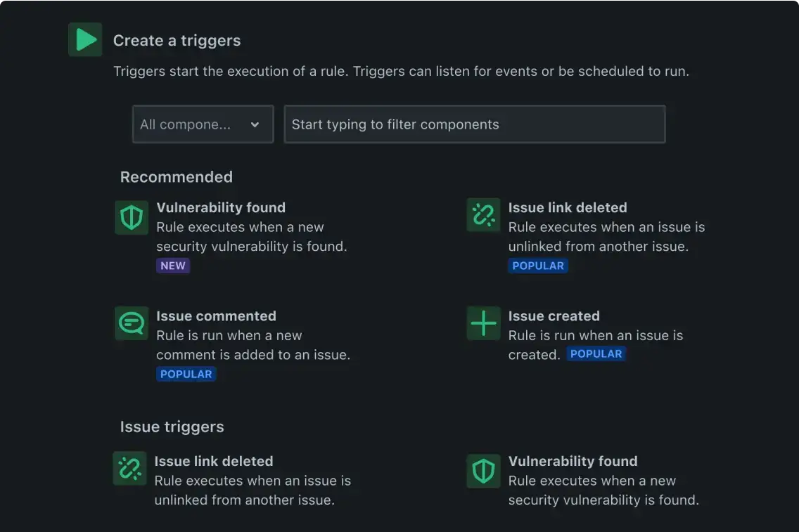 Screenshot of creating automation