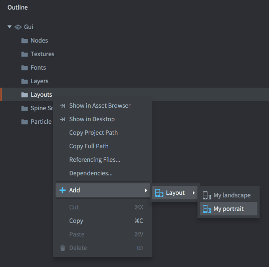 Adicionar layout à cena