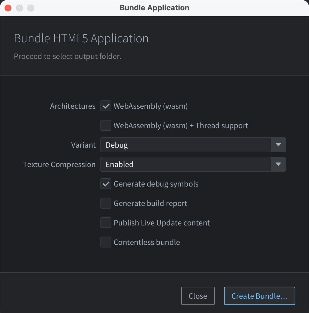 Create HTML5 bundle