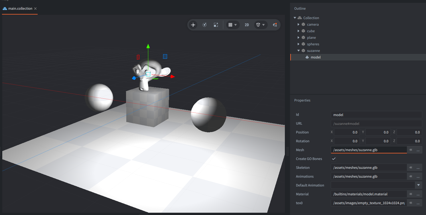 Model in game object