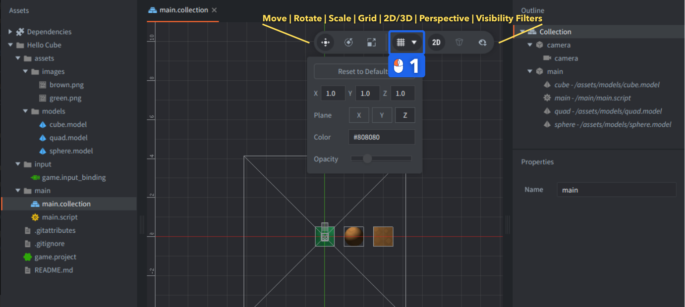 Defold Toolbar