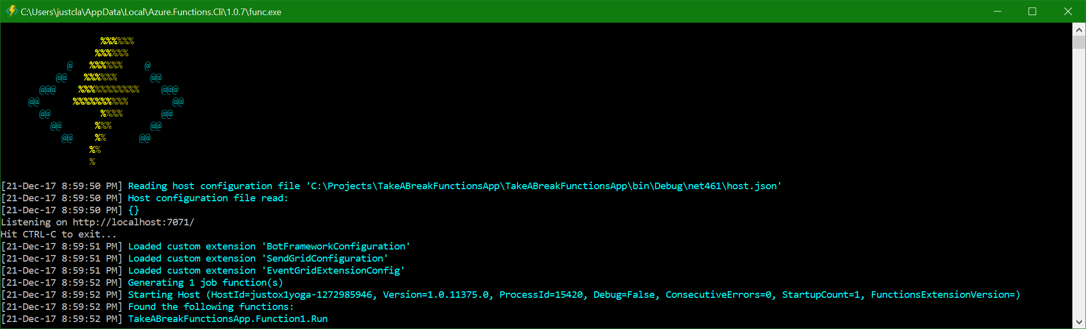 Function App Running