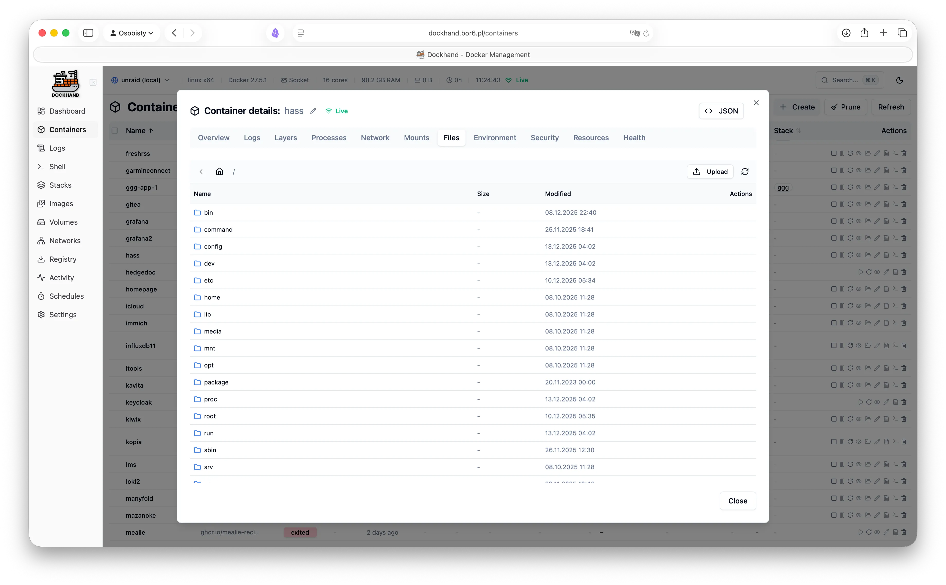 Container file operations