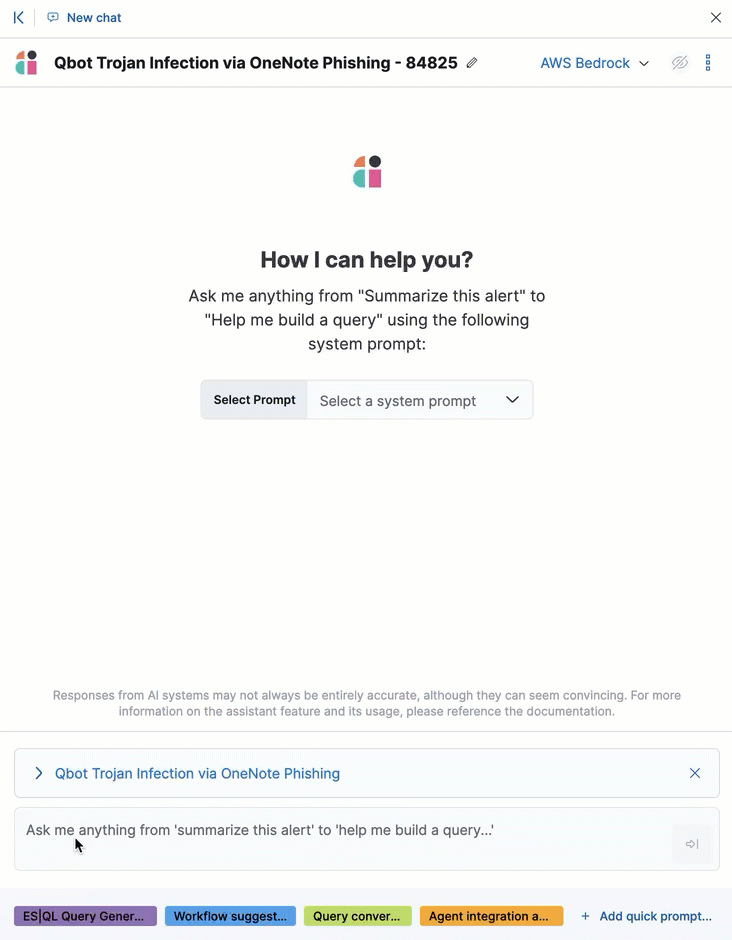 Attack Discovery view in AI Assistant Attack Discovery view in AI Assistant