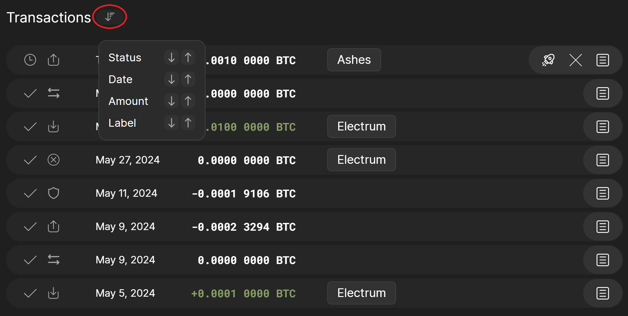 Sort History Sort Date Column