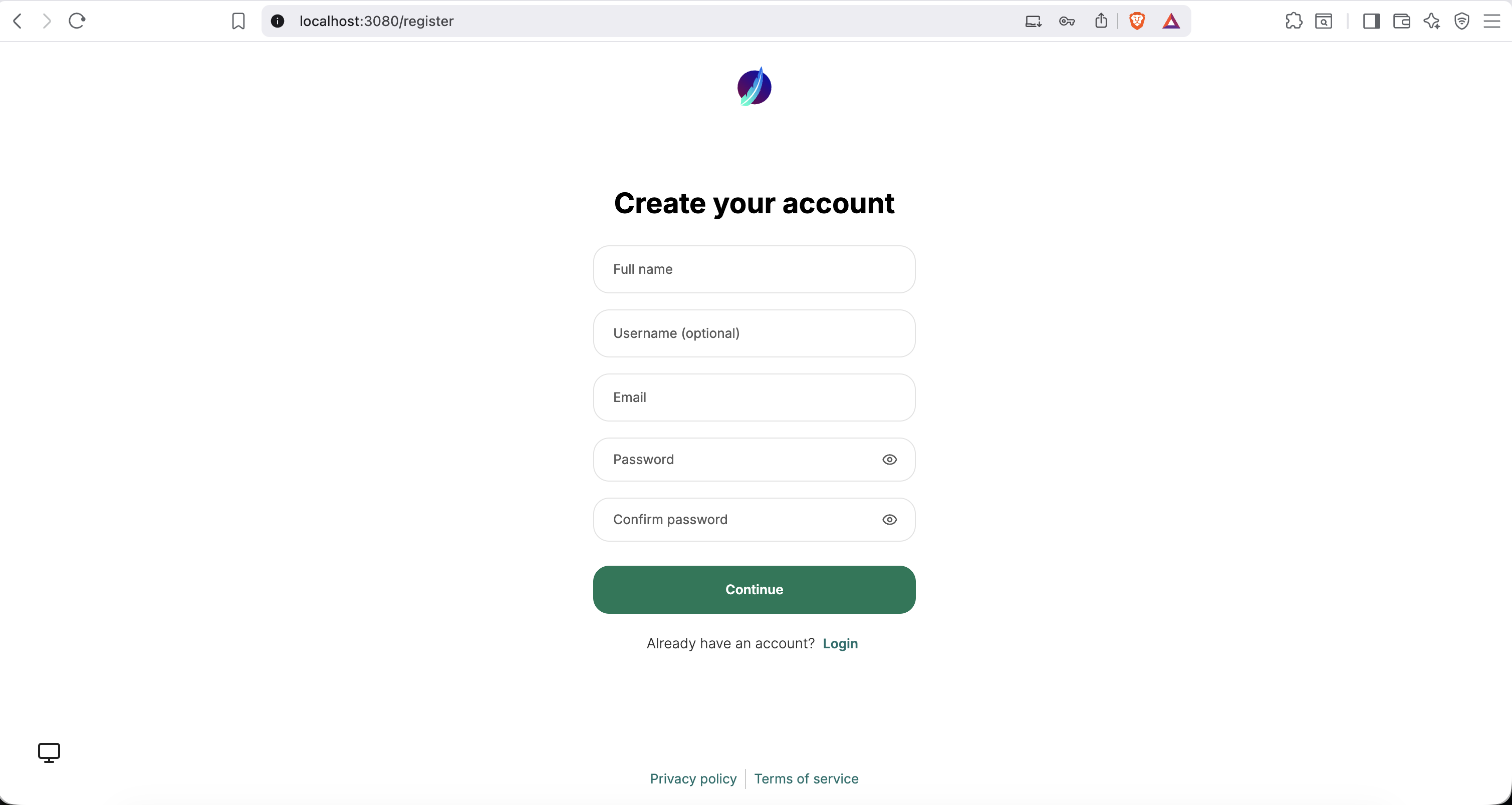 Creating an account