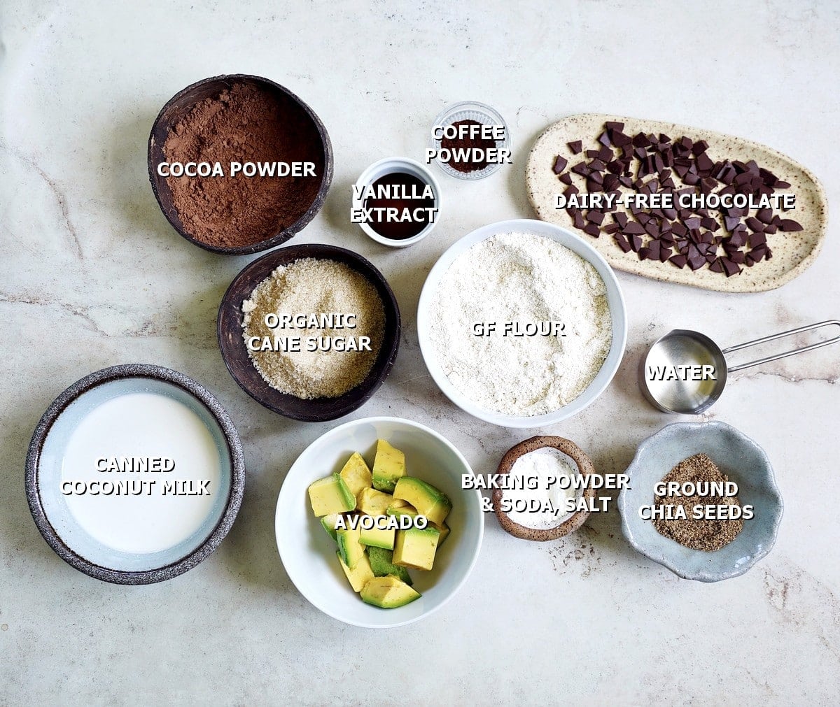 ingredients for avocado cake