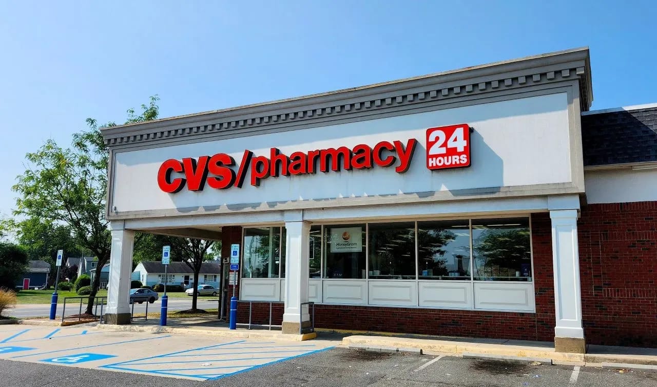 The front of a CVS. The front of a CVS.