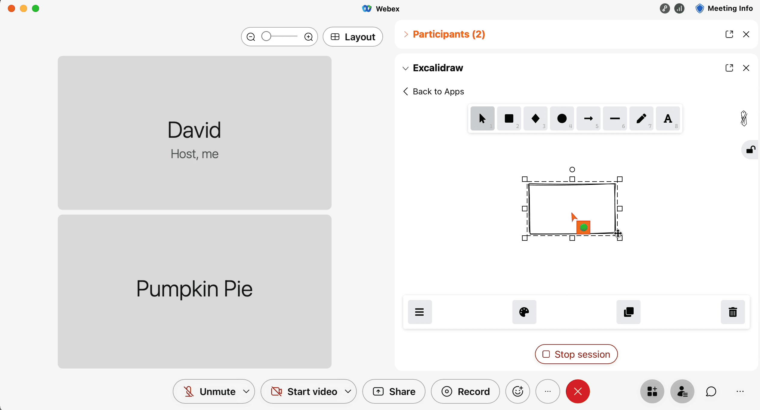 Excalidraw in Webex
