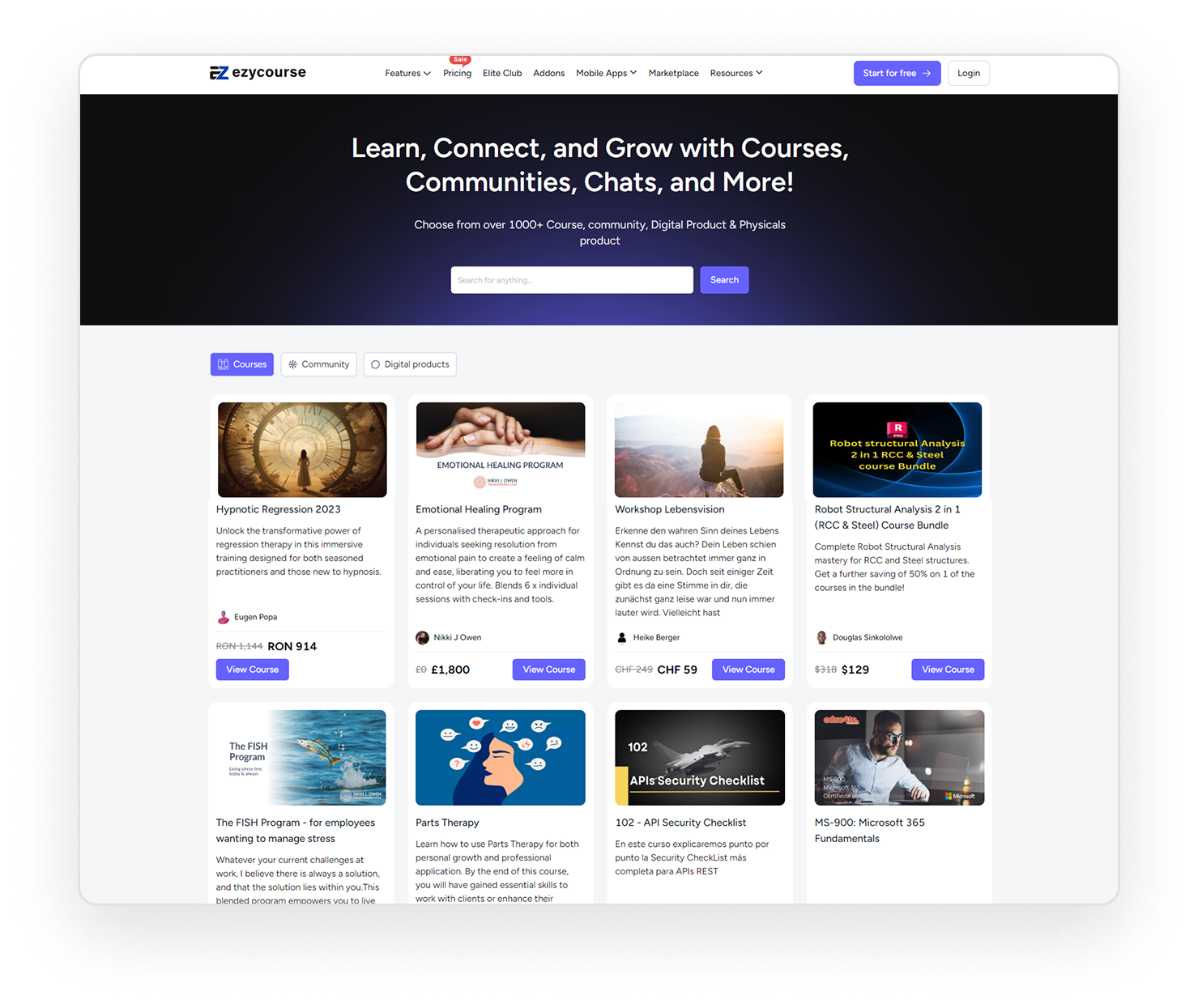 Built-in Course Marketplace