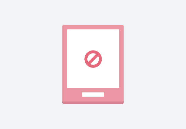 A mobile device with a “no” icon in the middle of the screen