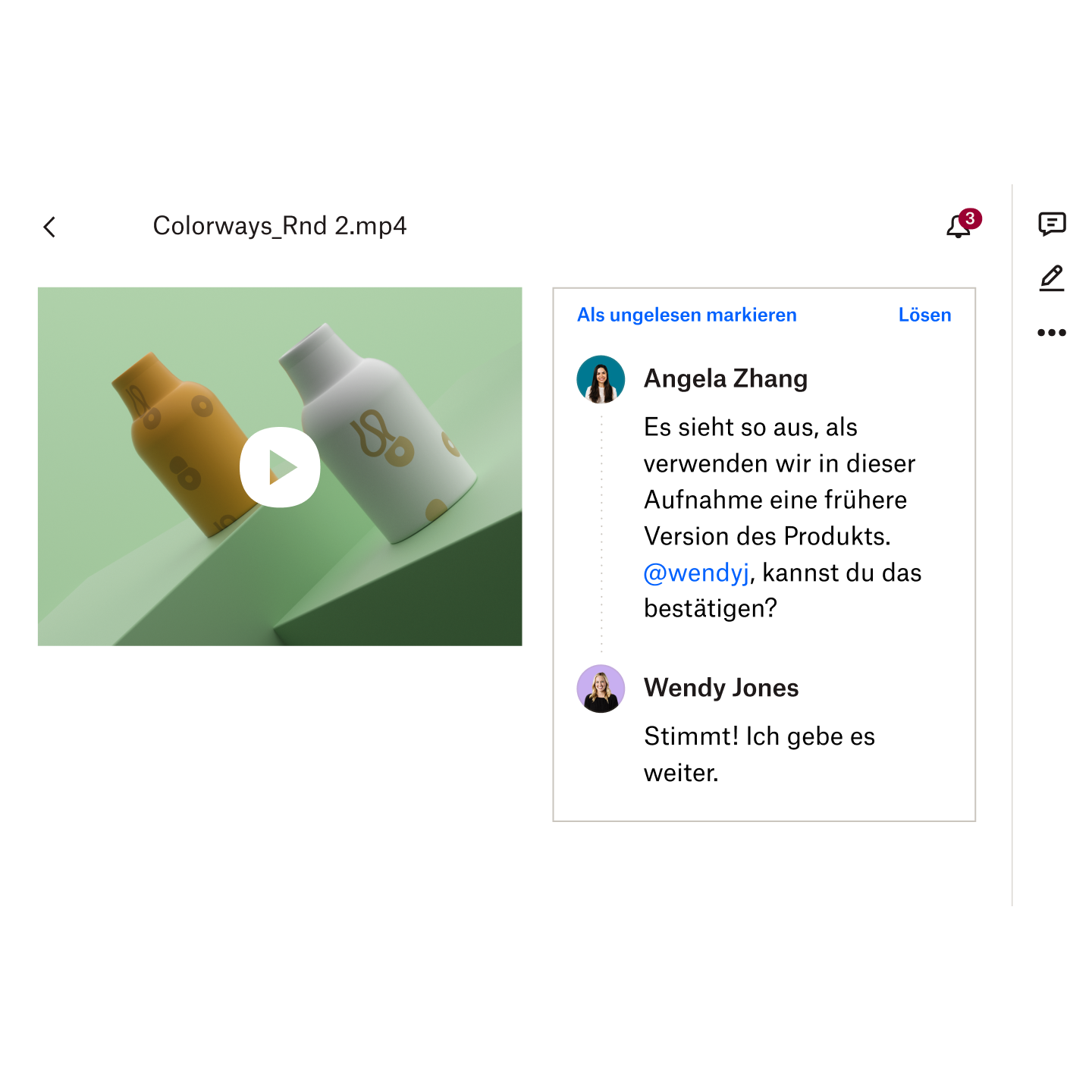 Ein Nutzer, der eine Videodatei kommentiert