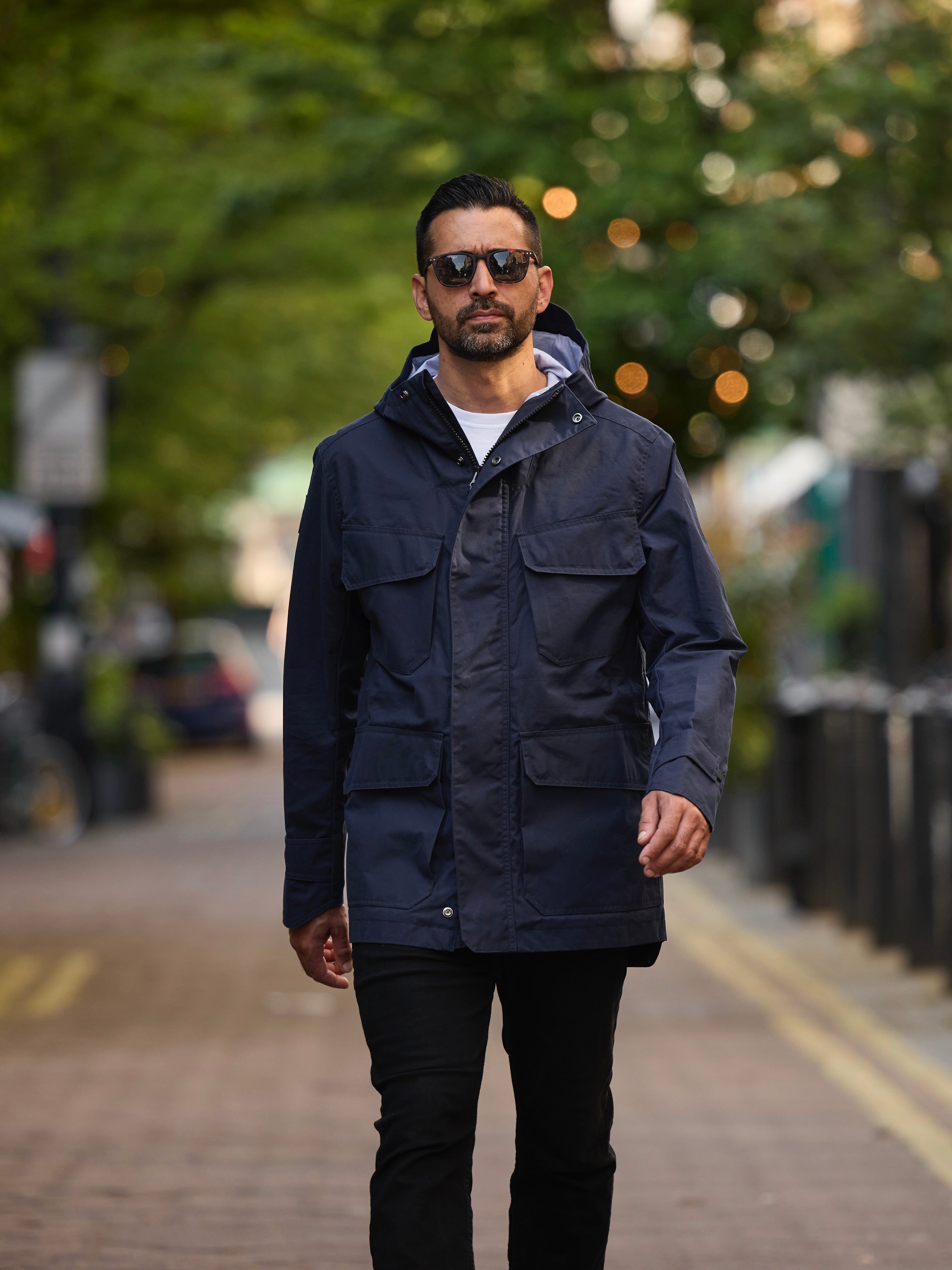 Waxed Hooded Field Coat 2026 Dark Blue